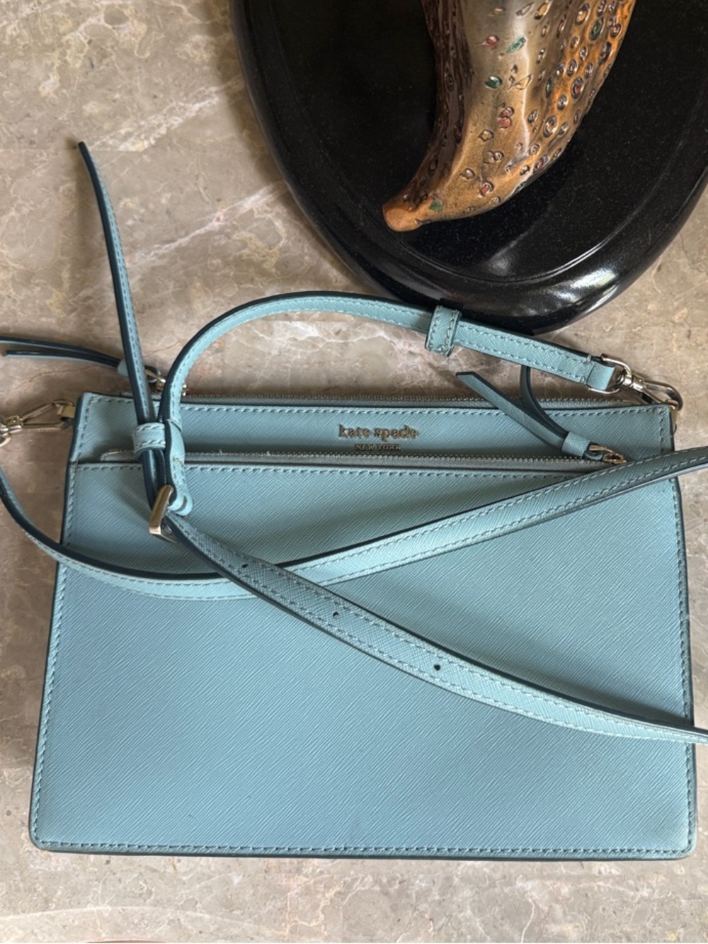 kate spade Pale Blue Leather Crossbody Bag - Picture 8 of 10